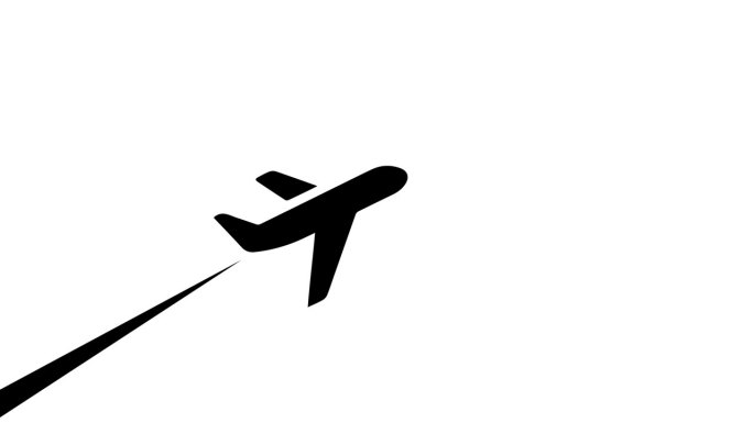 简单的飞机剪贴艺术动画素材在白色背景。4 k