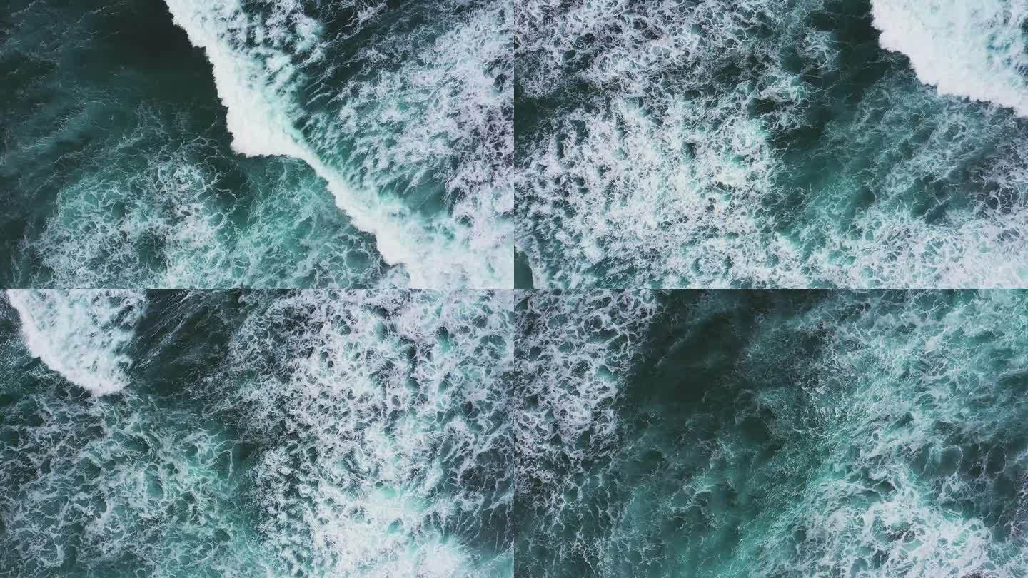 正上方摇摆的纹理海洋表面图案由波浪，水流和粉饰
