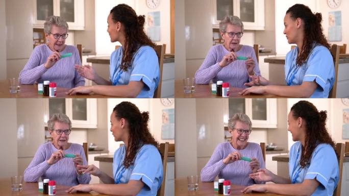 家庭护士和病人在病人之家的谈话