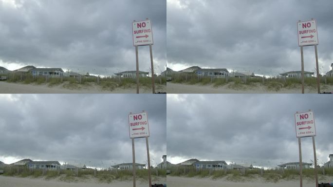 “禁止冲浪”的标志