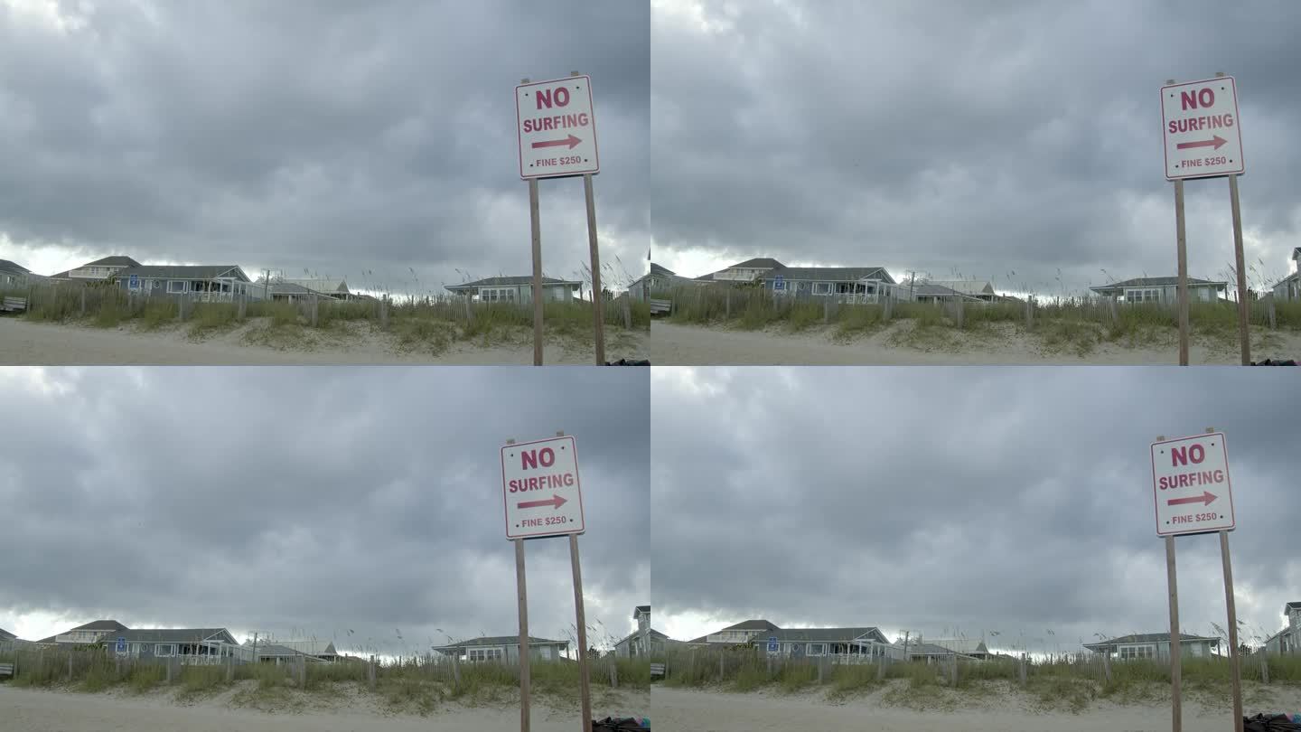 “禁止冲浪”的标志
