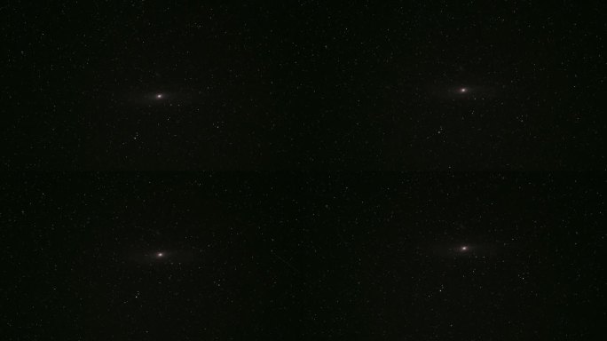 仙女座星系在暗星覆盖的天空中的时间变化。深宇宙摄影