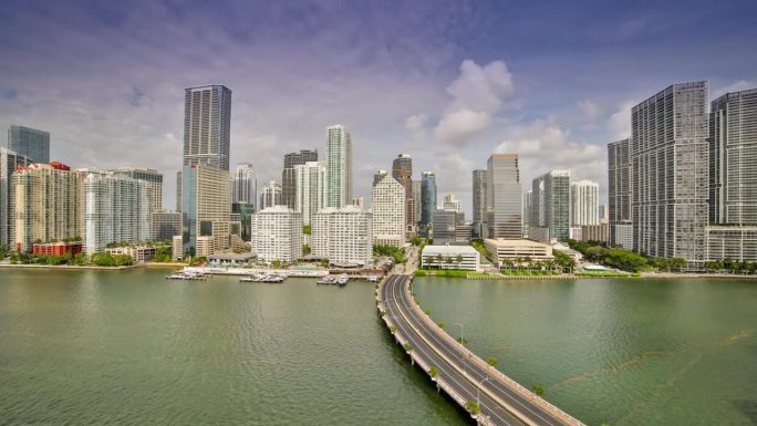 迈阿密,佛罗里达跨海大桥高楼大厦天际线