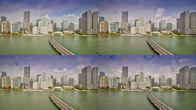 迈阿密,佛罗里达跨海大桥高楼大厦天际线