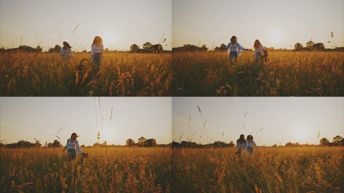 女性朋友在夕阳下度假