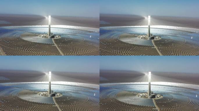沙漠中的熔盐塔太阳能热电厂