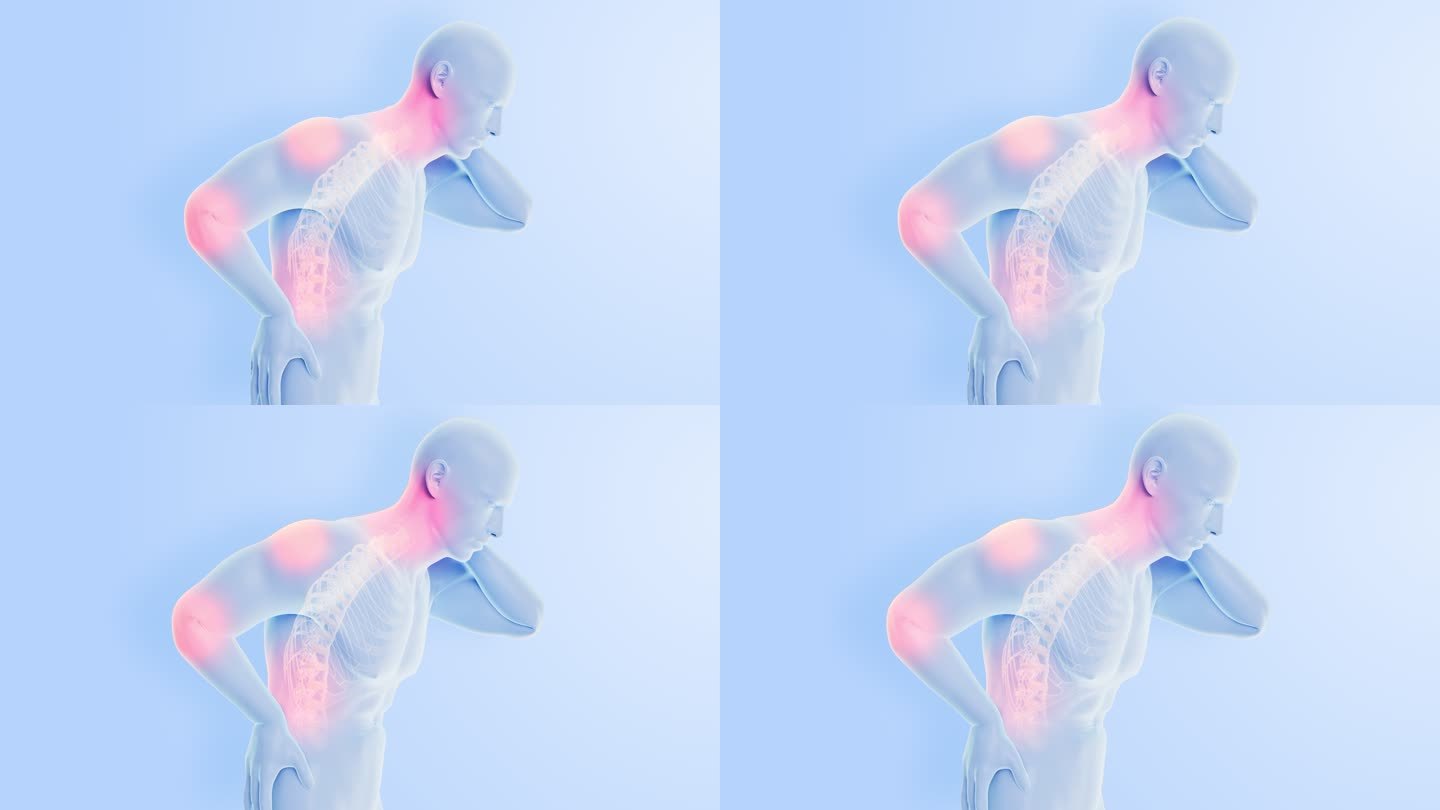 颈椎脊柱腰椎肩颈关节疼痛医疗广告视频素材