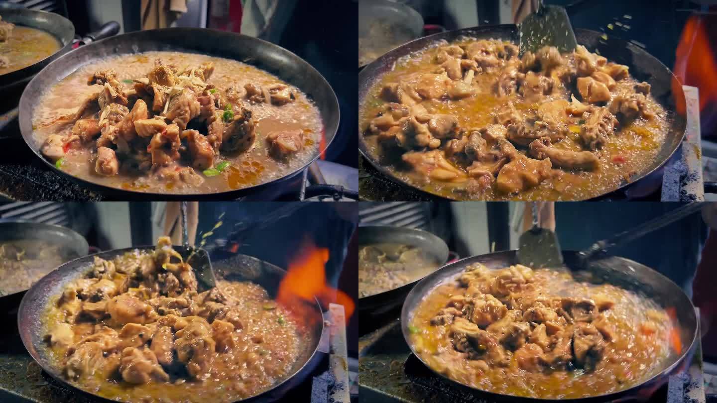 南亚烹饪鸡卡拉希炖锅