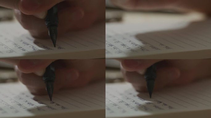 写笔记的女人记笔记写字手写笔记本