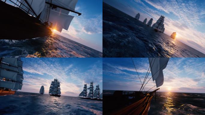 大气震撼扬帆起航企业年会开场视频素材
