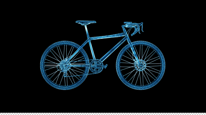 自行车蓝色线框