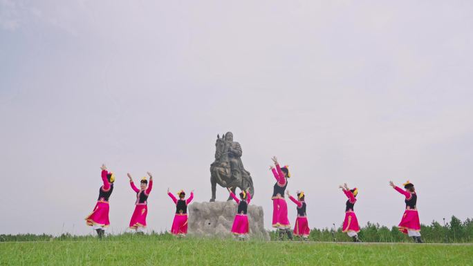 蒙古族舞蹈 成吉思汗雕塑