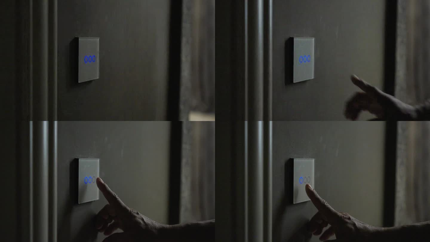 电容式触控开关控制豪华酒店房间照明的开关。