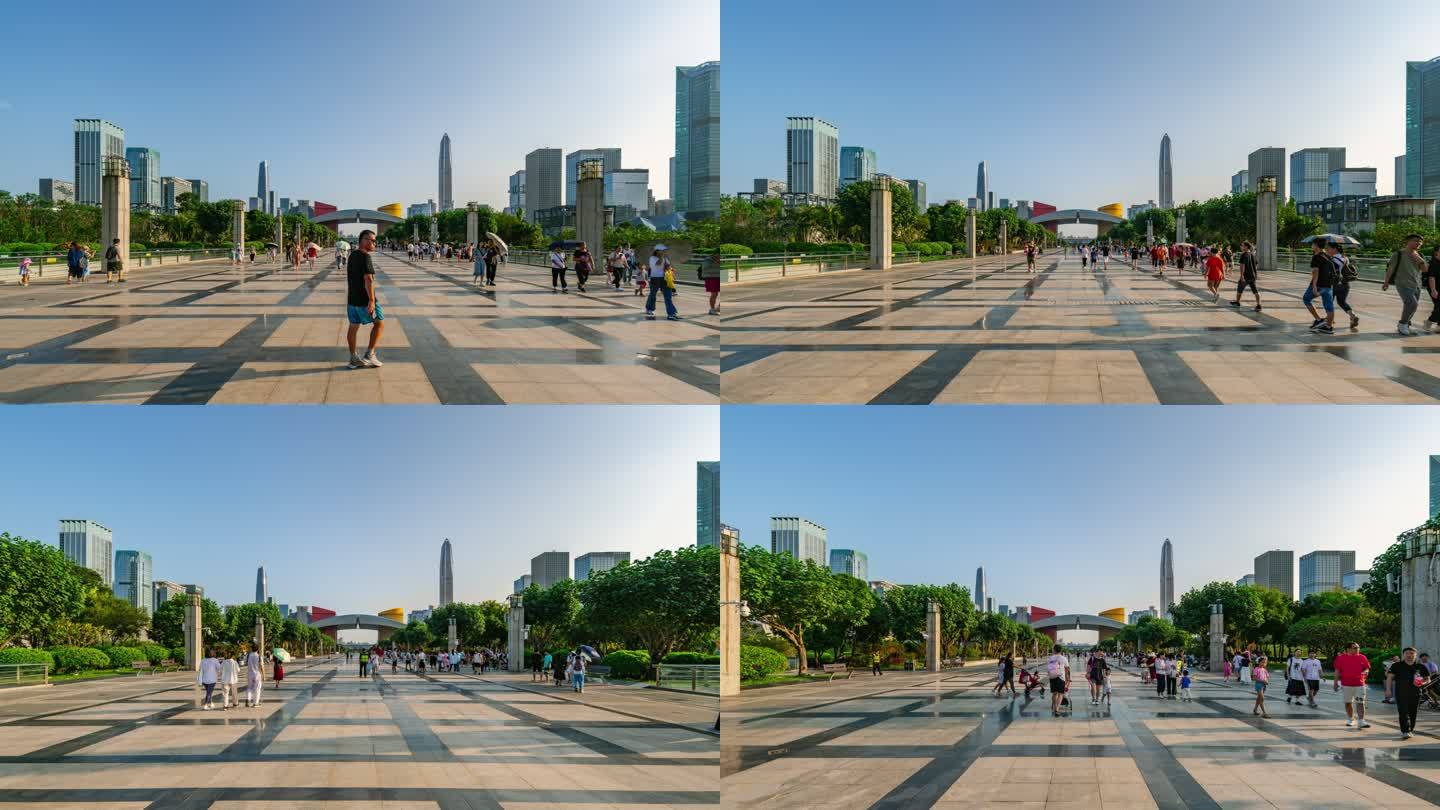 【4K超清】深圳市民中心广场大范围延时