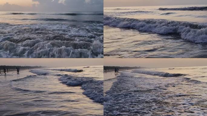 海浪声海滩晨光大海晨曦海这日出海面晨光