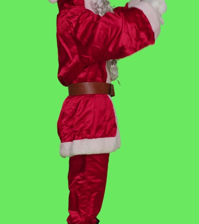 圣诞老人的垂直视频资料给出了拇指向下