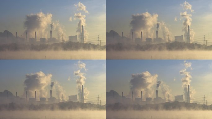 燃煤电厂全球变暖烟囱污染废气排放变暖化工