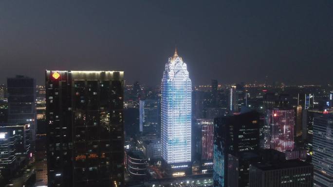 宁波 南部商务区 国贸大厦 夜景 灯光秀