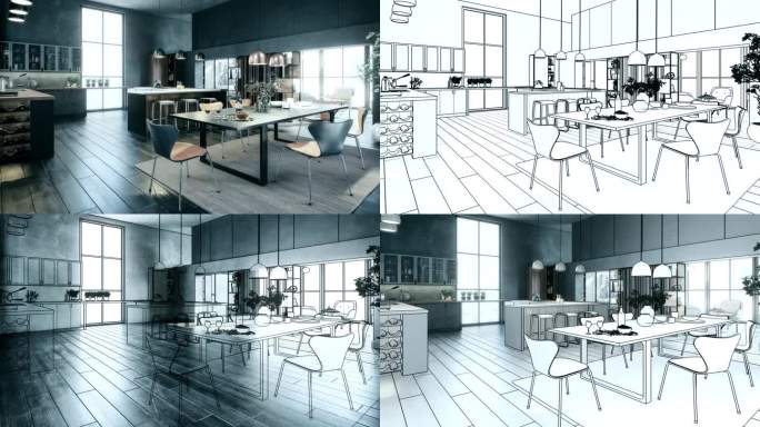 豪华阁楼阁楼公寓-可循环的3D可视化