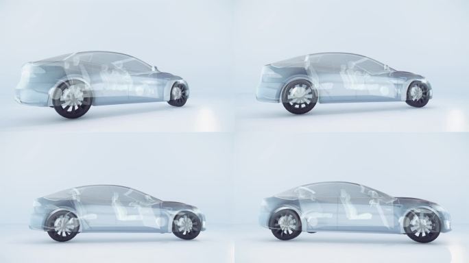 电动汽车概念三维车辆透明展示