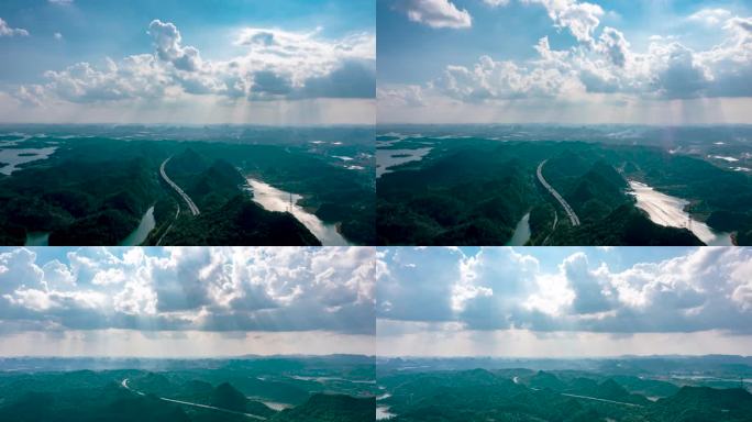 5k中国公路高速路延时风光空镜头