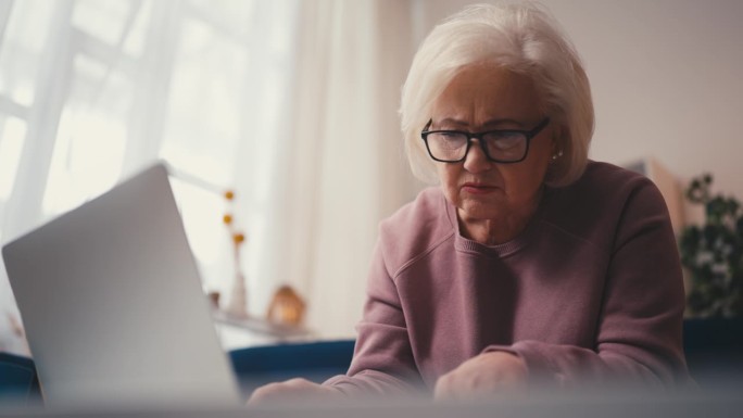 老年女性用笔记本电脑计划开支，报税，女商人