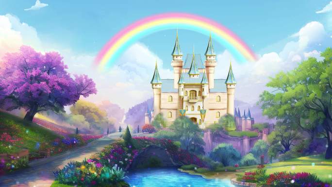 城堡背景视频梦幻庄园视频素材
