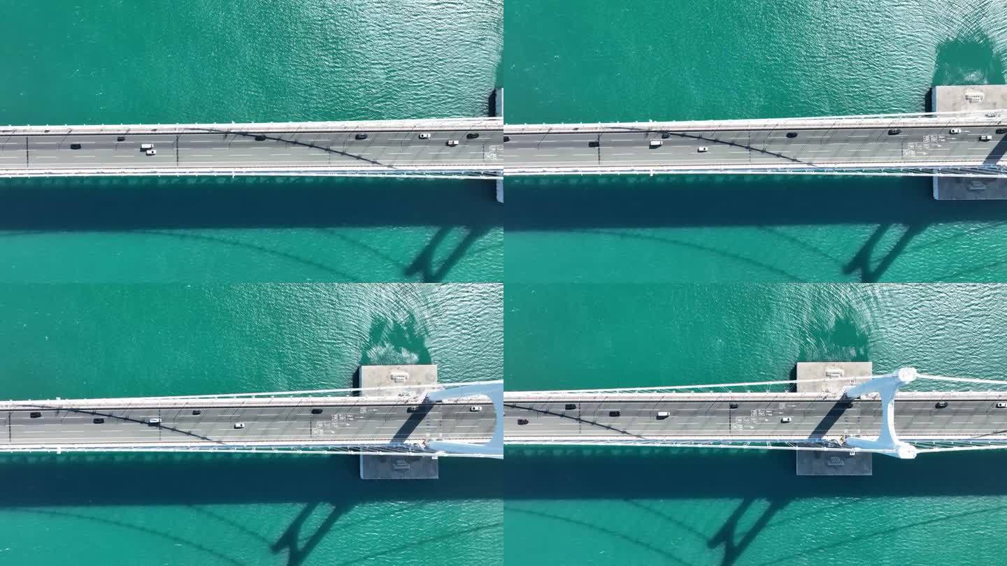 釜山的无人机射击桥