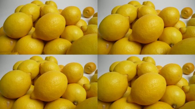 新鲜的黄柠檬微距拍摄