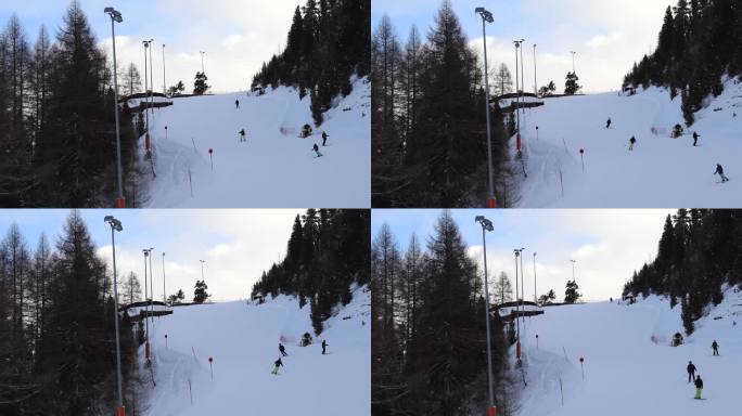 奥地利滑雪胜地安静的滑雪坡
