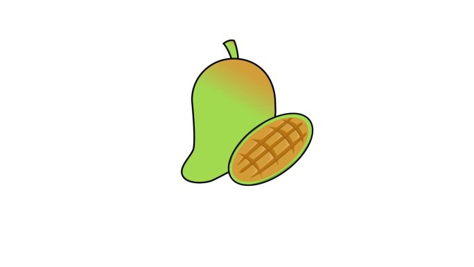 芒果水果标志的动画视频