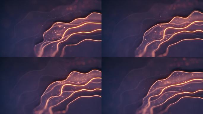 可爱的淡紫色-橙色发光移位曲线散景背景循环视频