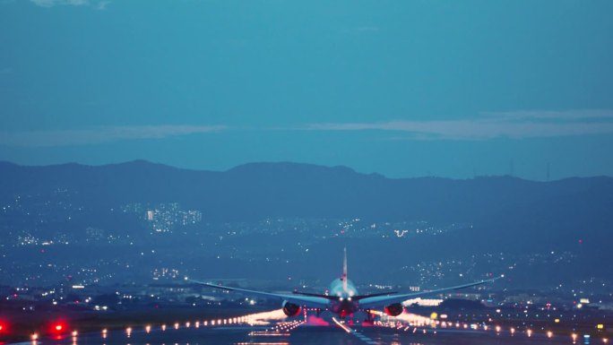 飞机降落在大阪国际机场