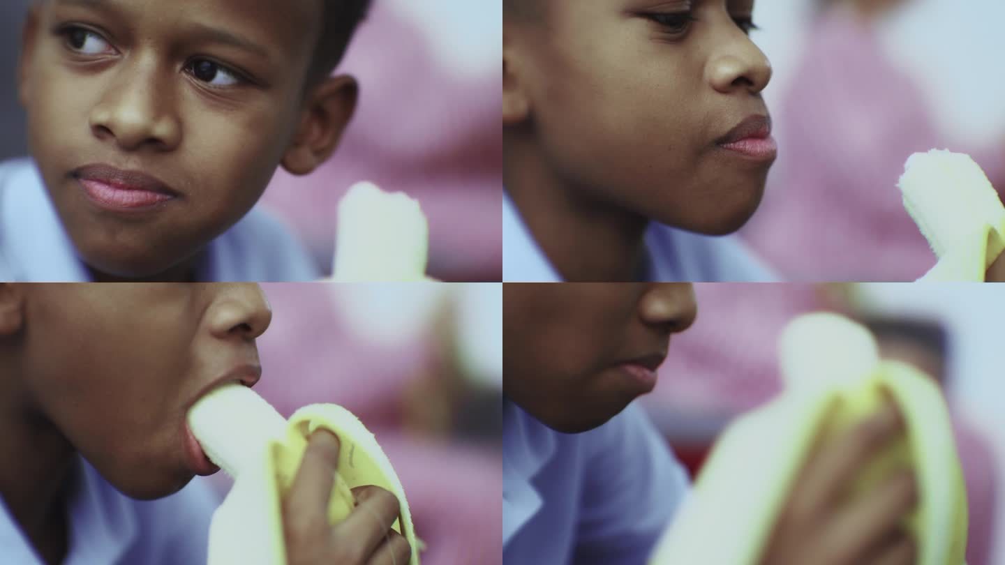 黑人男孩吃香蕉黑人男孩吃香蕉