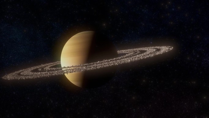 外太空土星环的特写