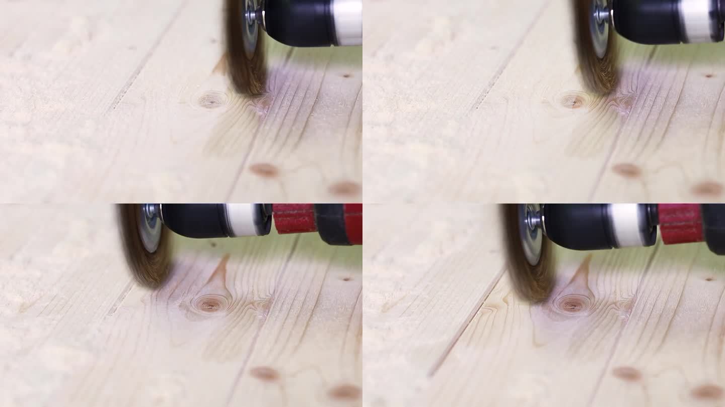 用钢丝刷在螺丝刀上处理木质表面