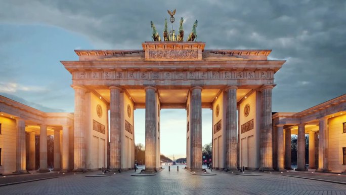德国柏林的勃兰登堡门。巴黎广场上的18世纪新古典主义纪念碑