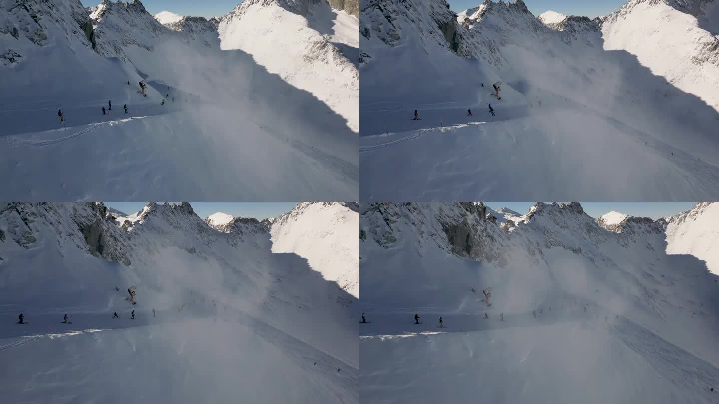 滑雪空中雪山白色滑雪