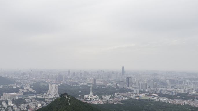千佛山顶俯视环视济南市区4k原创实拍