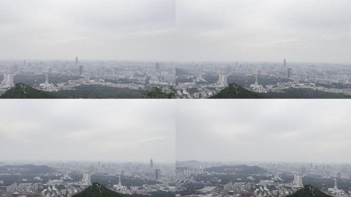 千佛山顶俯视环视济南市区4k原创实拍