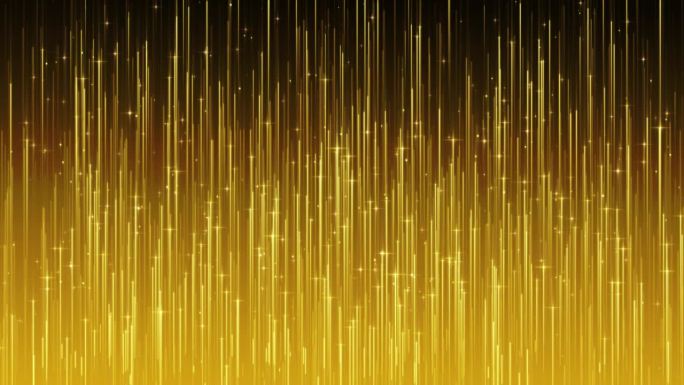 4K黄金颗粒散景尘埃光上升，闪闪发光的豪华颗粒条纹循环电影背景。