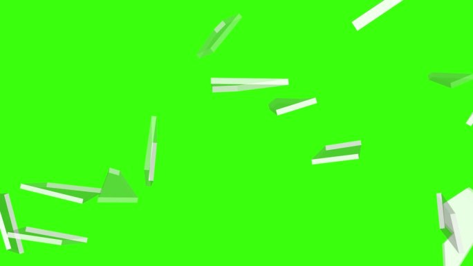 4K动画破碎的玻璃和飞行碎片(过渡)|绿色背景色度键的使用