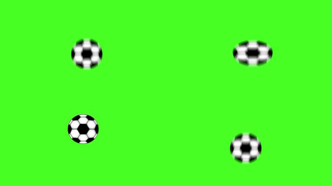 蹦蹦跳跳的足球，绿色背景，4K动画。