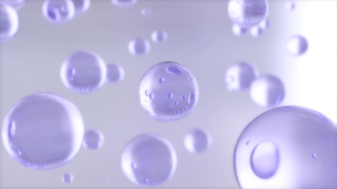 3D化妆品泡沫动画设计，在明亮的背景上保湿。