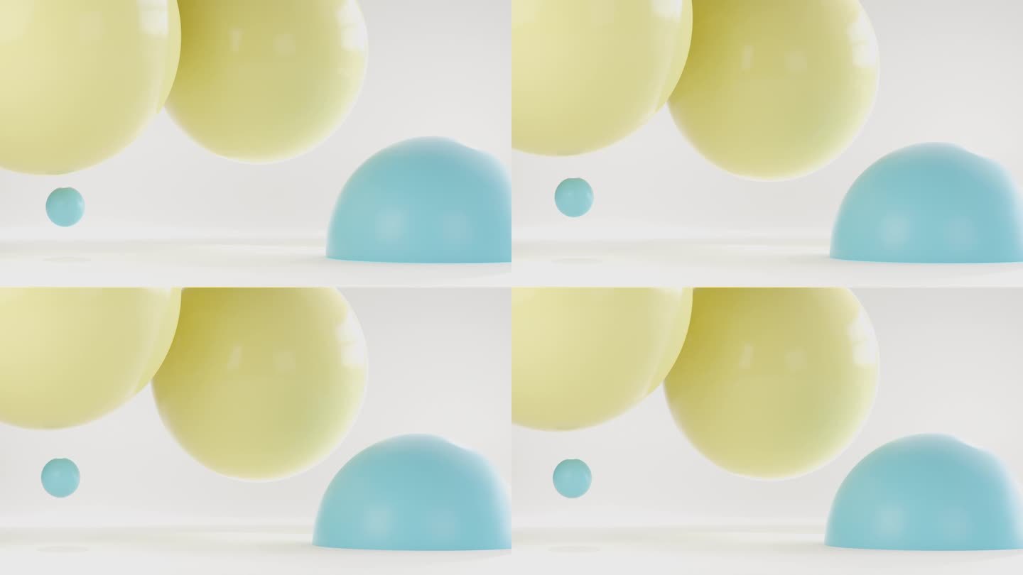 三维动画抽象球体浮动循环的背景。