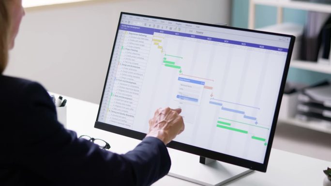 甘特甘特软件项目电脑触屏视频素材