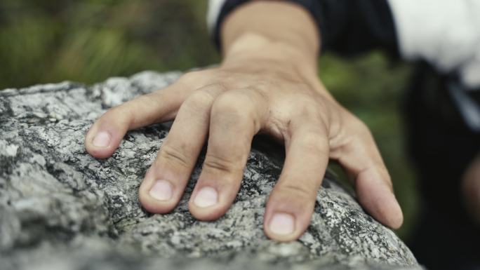 爬山登山各角度手部脚步特写