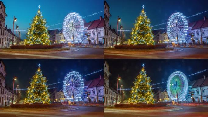 圣诞气氛弥漫在马里博尔迷人的城市广场上——动态模糊