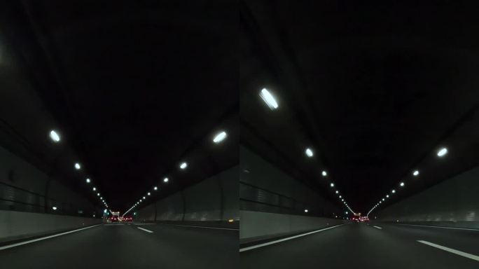 午夜驾驶:穿越高速公路隧道