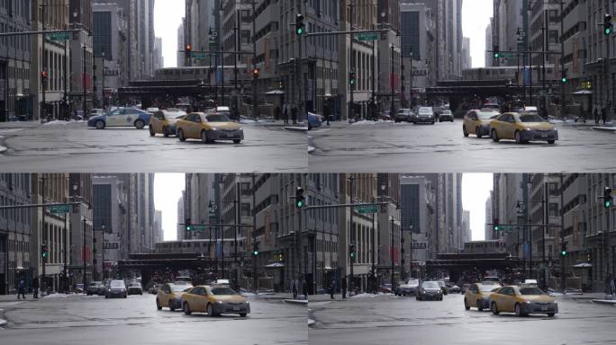 芝加哥，伊利诺伊州的冬天:地铁